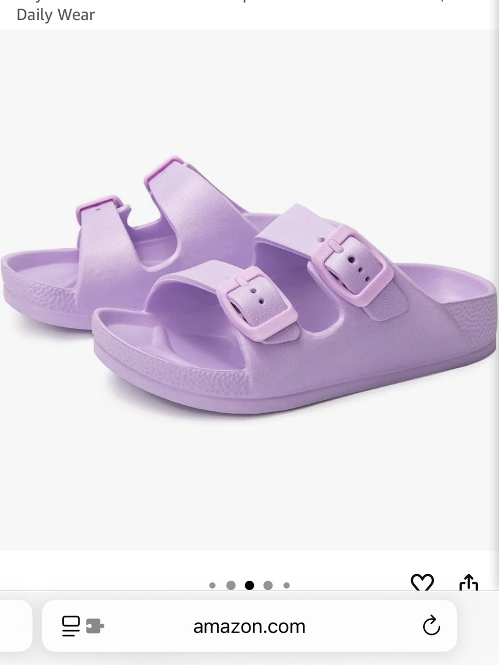Kids Lavender Slide Sandals